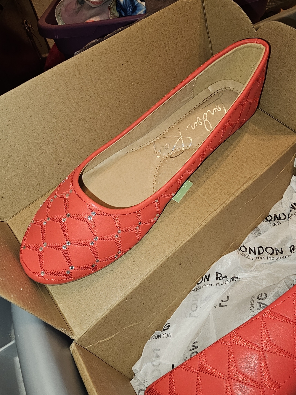 Quilted Red Women's Ballet Flat - Unbranded
